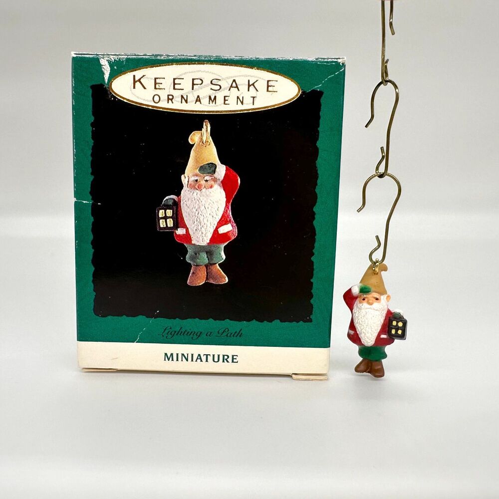 Hallmark Keepsake Lighting A Path Miniature Gnome Christmas 1993 Ornament